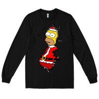 Black Homer Claus Christmas Long Sleeve Tee - artisFamous