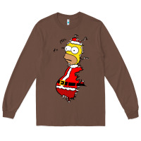 Chestnut Homer Claus Christmas Long Sleeve Tee - artisFamous