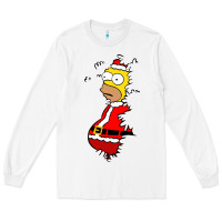 White Homer Claus Christmas Long Sleeve Tee - artisFamous