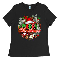 Black Merry christmas Ladies Tee - FaDigitalArtStudio