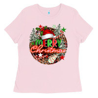 Bubblegum Pink Merry christmas Ladies Tee - FaDigitalArtStudio
