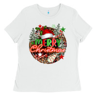 White Merry christmas Ladies Tee - FaDigitalArtStudio