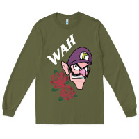 Army Green waluigi voice ( wah ) Long Sleeve Tee - artisFamous