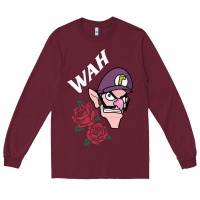 Burgundy waluigi voice ( wah ) Long Sleeve Tee - artisFamous