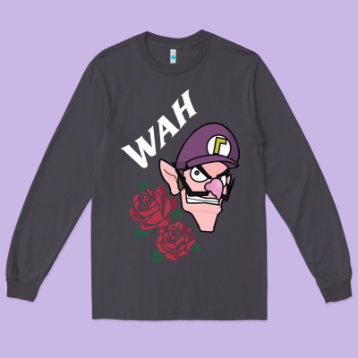Waluigi Voice ( Wah ) Long Sleeve Tee Designed By Artisfamous