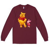 Burgundy Winnie the Pooh Piglet Long Sleeve Tee - artisFamous