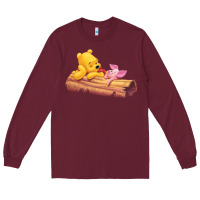 Burgundy Winnie the Pooh Piglet Long Sleeve Tee - artisFamous