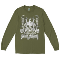 Army Green black sab.bath official vintage dancing skele Long Sleeve Tee - artisFamous