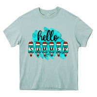 Arona Hello Summer Serape Turquoise Heavy Core Tee - CowCowDesign