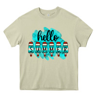 Mossy Hello Summer Serape Turquoise Heavy Core Tee - CowCowDesign