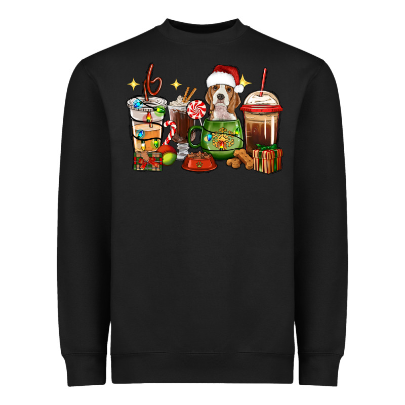 Christmas Coffee Cups With Beagle Heavyweight Sweatshirt by RanaPortraitStore | Teevron