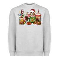 Heather Grey Christmas coffee cups with Beagle Heavyweight Sweatshirt - RanaPortraitStore