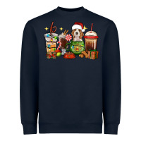 Navy Christmas coffee cups with Beagle Heavyweight Sweatshirt - RanaPortraitStore