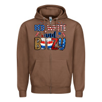Chestnut red white and boozy Zipper Hoodie - RanaPortraitStore