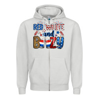 Red White And Boozy Zipper Hoodie | Teevron
