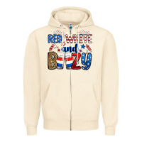 Sandshell red white and boozy Zipper Hoodie - RanaPortraitStore