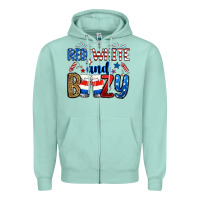 Seafoam red white and boozy Zipper Hoodie - RanaPortraitStore