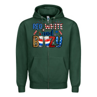 Sports Green red white and boozy Zipper Hoodie - RanaPortraitStore