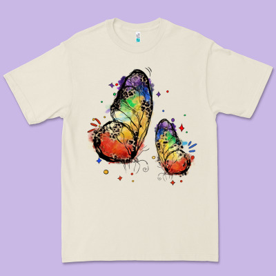 Rainbow Butterfly Pride Premium Tee Designed By Fadigitalartstudio