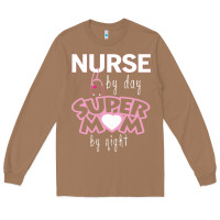 Toasted Coconut nurse by day super mom by night Long Sleeve Tee - artisFamous
