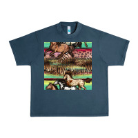 Midnight Navy horses seamless pattern Urban Heavy Tee - BundleAndBundleShop