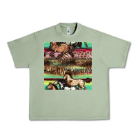 Oil Green horses seamless pattern Urban Heavy Tee - BundleAndBundleShop