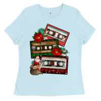 Baby Blue christmas cassette gemstone Ladies Tee - FaDigitalArtStudio