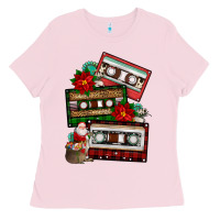 Bubblegum Pink christmas cassette gemstone Ladies Tee - FaDigitalArtStudio