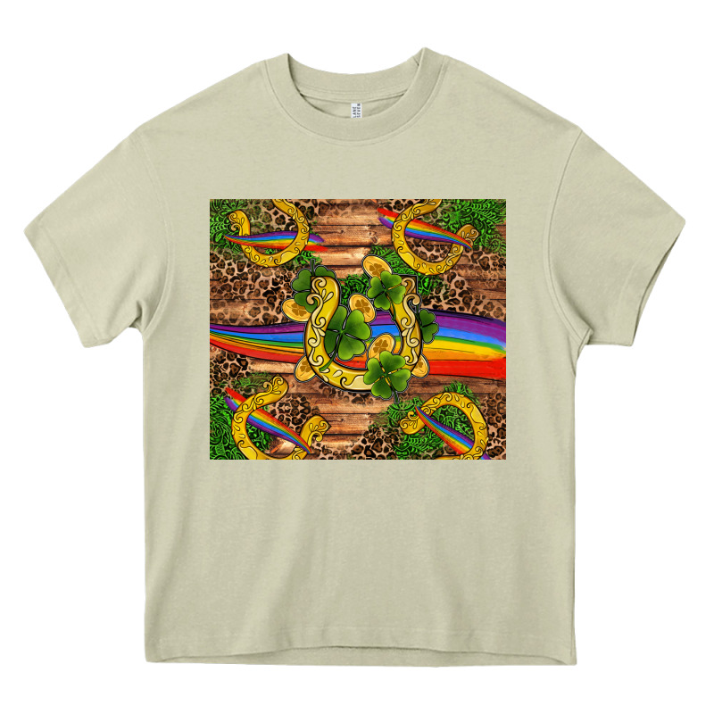 St Patricks Day Horseshoe Shamrock Rainbow Gold Heavy Core Tee by RanaPortraitStore | Teevron