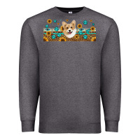 Charcoal Heather western corgi dog Premium Sweatshirt - Jasminsmagicworld