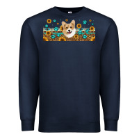 Navy western corgi dog Premium Sweatshirt - Jasminsmagicworld