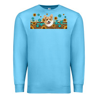Ocean Blue western corgi dog Premium Sweatshirt - Jasminsmagicworld