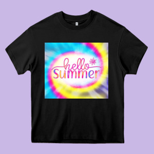 Hello Summer Tie Dye Tumbler Heavy Core Tee Designed By Cowcowdesign