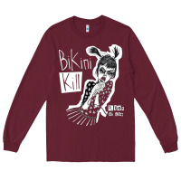 Burgundy bikini kill Long Sleeve Tee - artisFamous