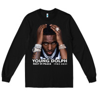 Black Rest in Peace Young Dolph Long Sleeve Tee - artisFamous