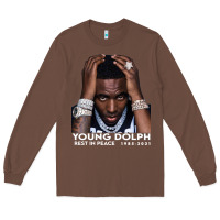 Chestnut Rest in Peace Young Dolph Long Sleeve Tee - artisFamous