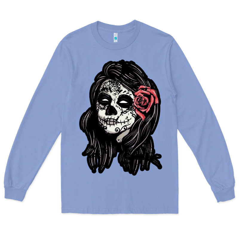 Sugar Skull Lady Long Sleeve Tee by artisFamous | Teevron