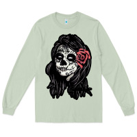 Matcha sugar skull lady Long Sleeve Tee - artisFamous