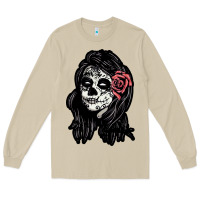 Mushroom sugar skull lady Long Sleeve Tee - artisFamous