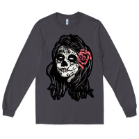 Smoke sugar skull lady Long Sleeve Tee - artisFamous