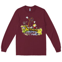 Burgundy calvin and hobbes bill watterson Long Sleeve Tee - artisFamous