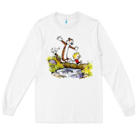 White calvin and hobbes bill watterson Long Sleeve Tee - artisFamous
