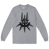 Heather Grey yorha white insignia Long Sleeve Tee - artisFamous