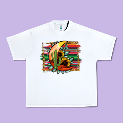 Turquoise Desert Moon Serape Background Urban Heavy Tee Designed By Jasminsmagicworld