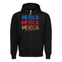 Black merica merica merica vibes Zipper Hoodie - RanaPortraitStore