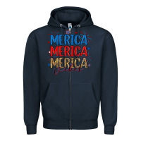 Navy merica merica merica vibes Zipper Hoodie - RanaPortraitStore