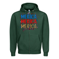 Sports Green merica merica merica vibes Zipper Hoodie - RanaPortraitStore