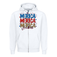 White merica merica merica vibes Zipper Hoodie - RanaPortraitStore