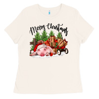 Bone merry christmas pig Ladies Tee - FaDigitalArtStudio