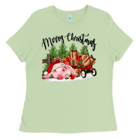 Matcha merry christmas pig Ladies Tee - FaDigitalArtStudio